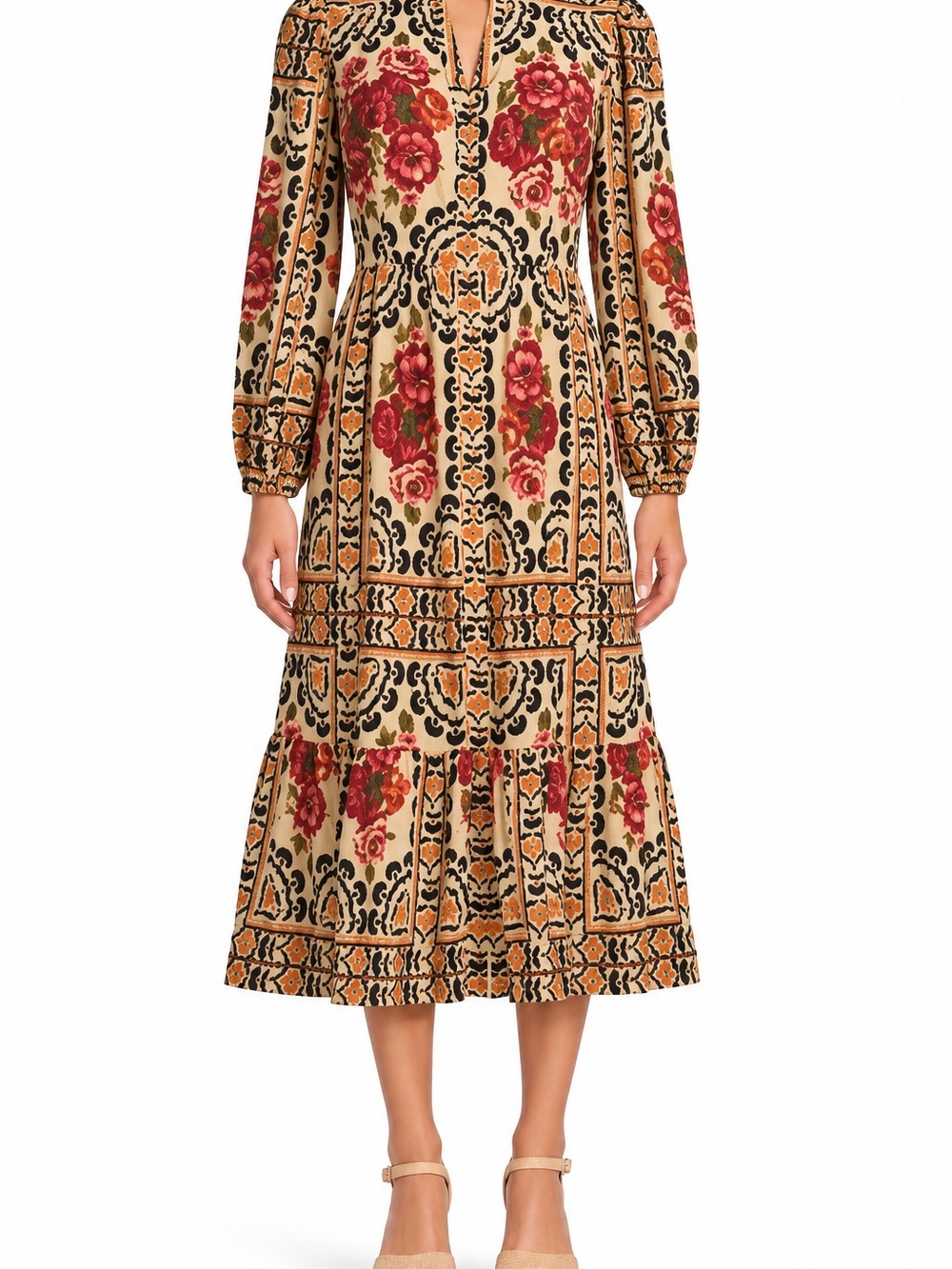 A Loves A Garden Floral Midi Dress – Size XL